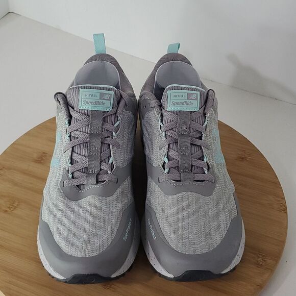 New Balance Nitrelv3 Trail Running Shoes Grey Teal Women's Size 10 - Picture 2 of 13